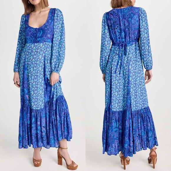 Rixo Virginia Floral Midi Dress Fontainhas Floral Cobalt Mix Size XS - Picture 9 of 14